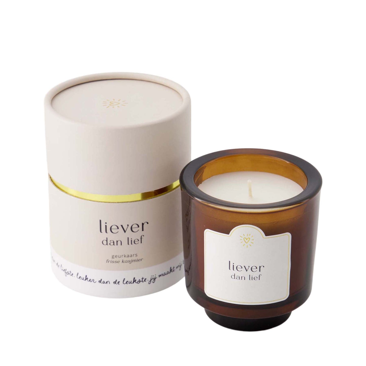 Geurkaars glas in koker | Liever dan lief