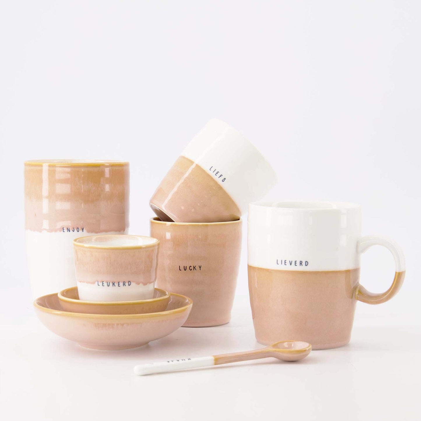 Koffiemok | Liefs | Wit-Roze