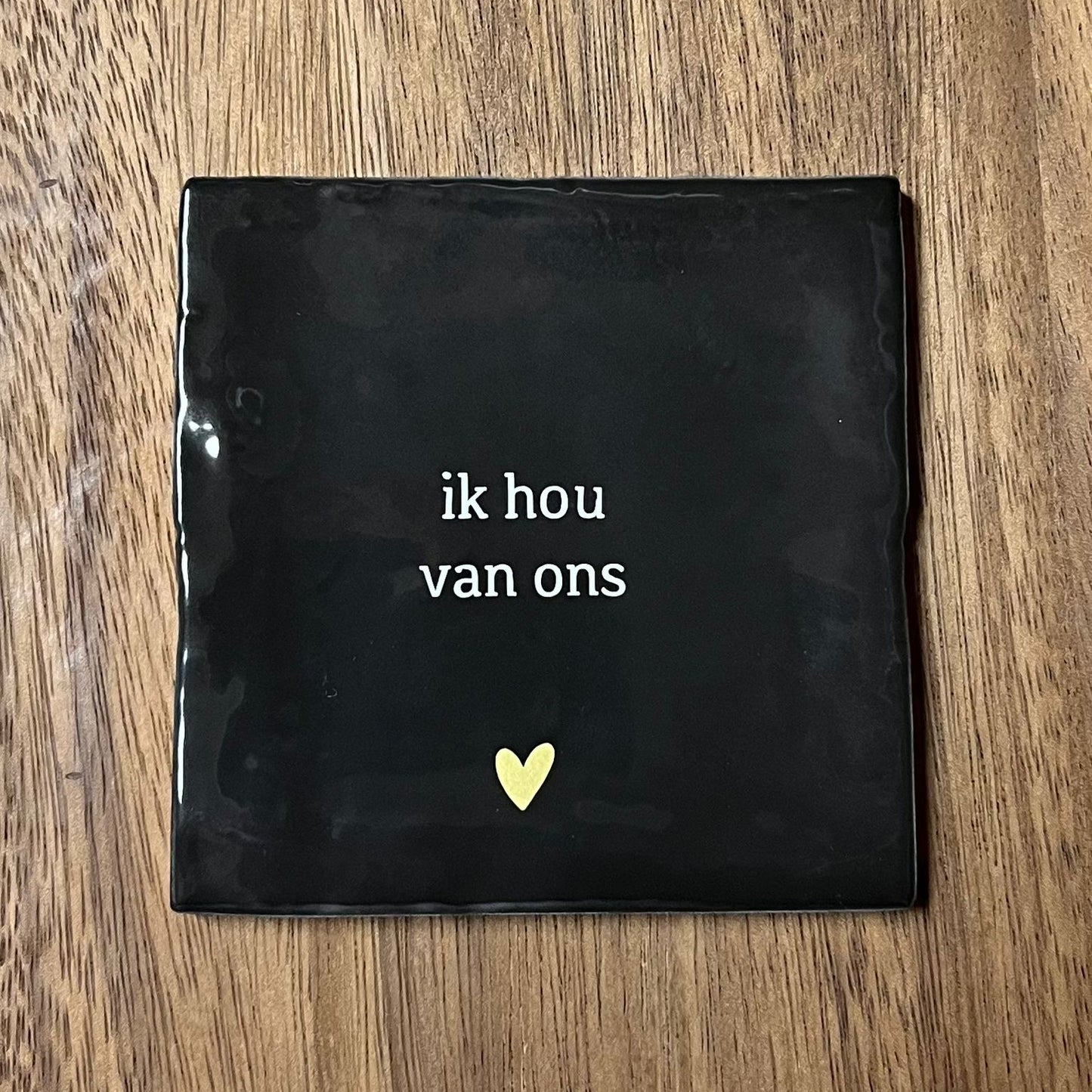 Tegeltje Ik hou van ons | Zwart