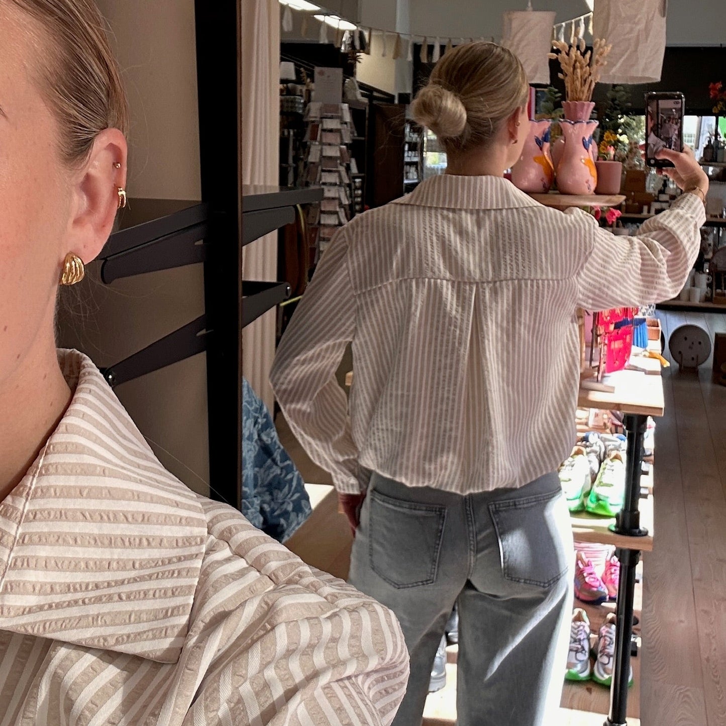 Kelly Cropped Blouse Beige