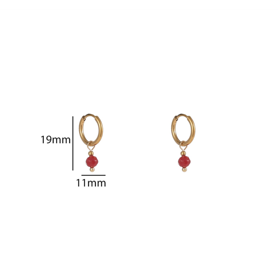 One Bead Hoop Burgundy E4407-20