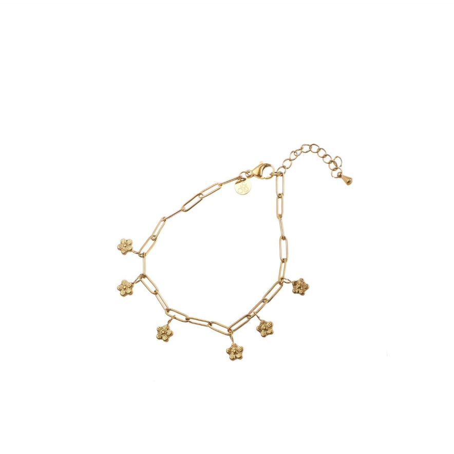 Bracelet | Flower Pendants | 14K | B56036-2 | Day&Eve | Stainless steel