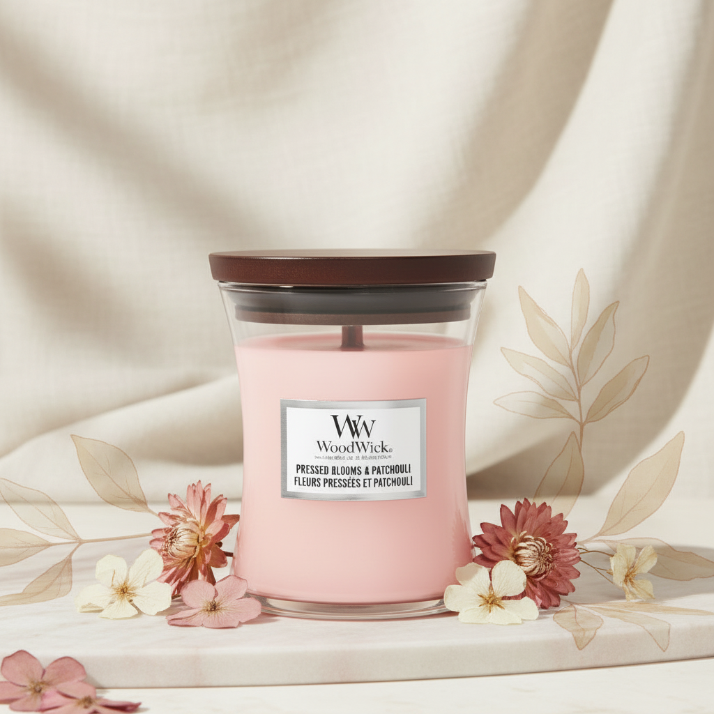 WoodWick | Medium Candle | Pressed Blooms & Patchouli