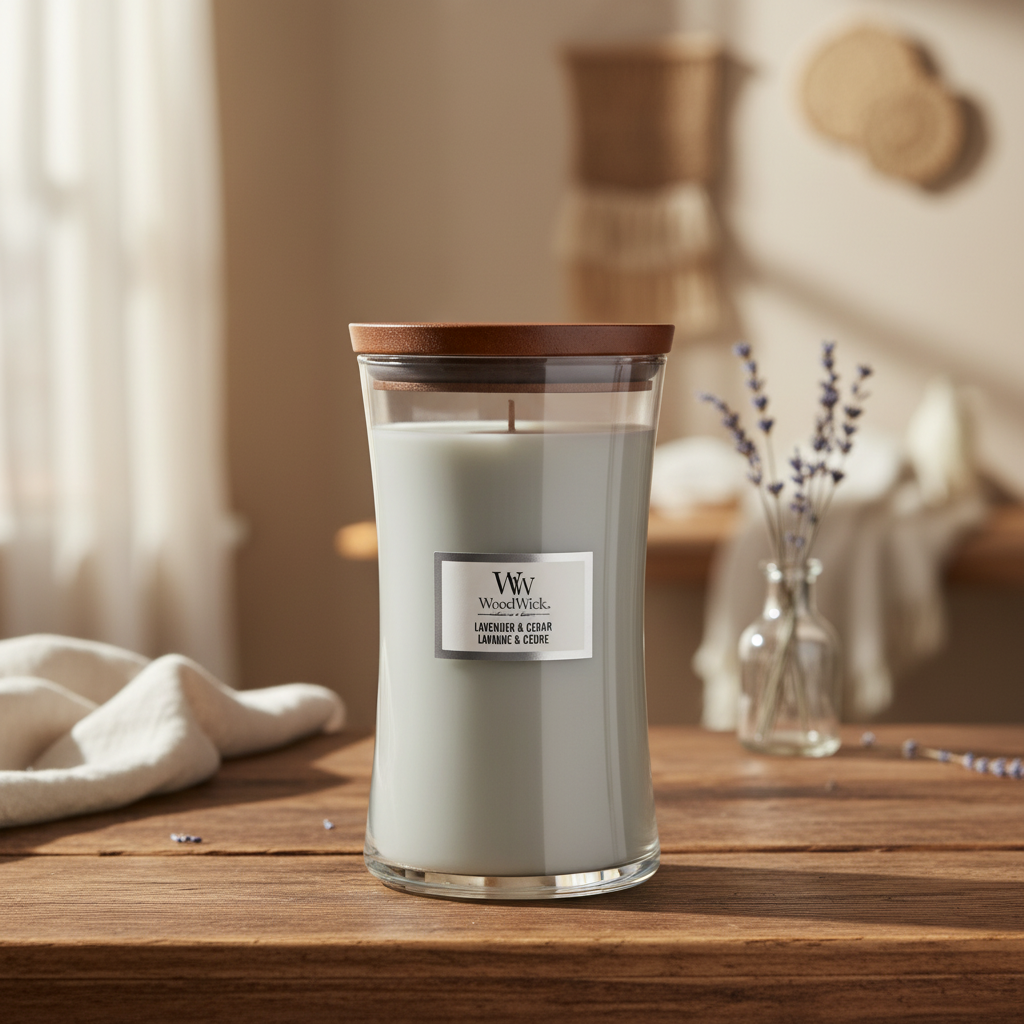 Woodwick | Large Candle | Lavender & Cedar