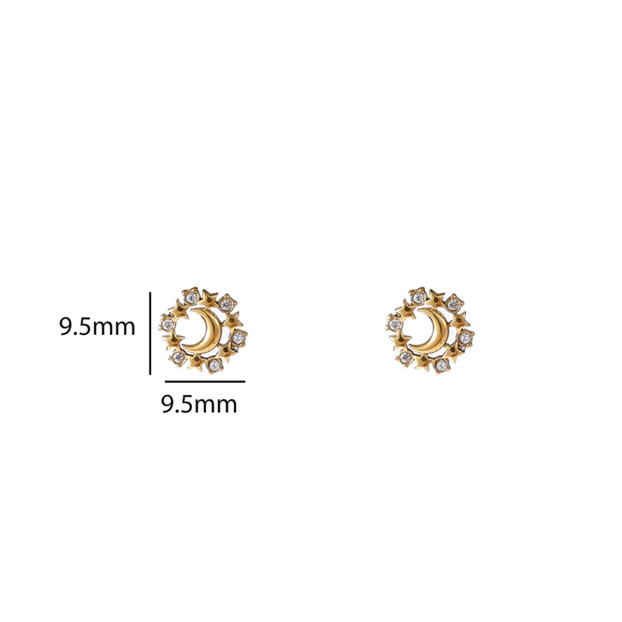 Sprakly Moon Stud | 14K | E56186-2 | Day&Eve | Stainless steel
