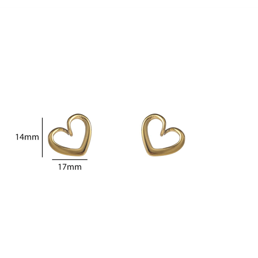 Open Heart Stud | 14K | E56180-2 | Day&Eve | Stainless steel