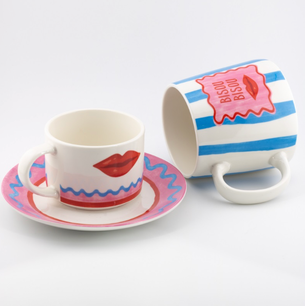 Koffiemok | Amore met oor | Keramiek | 11x6x6,9cm