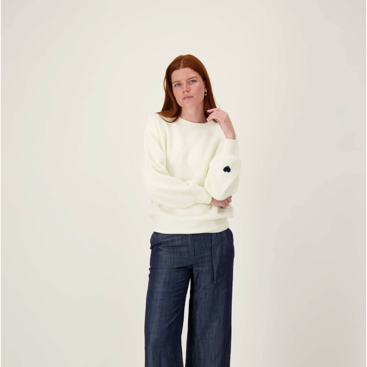Trui met hartje detail Off White Maat XXL