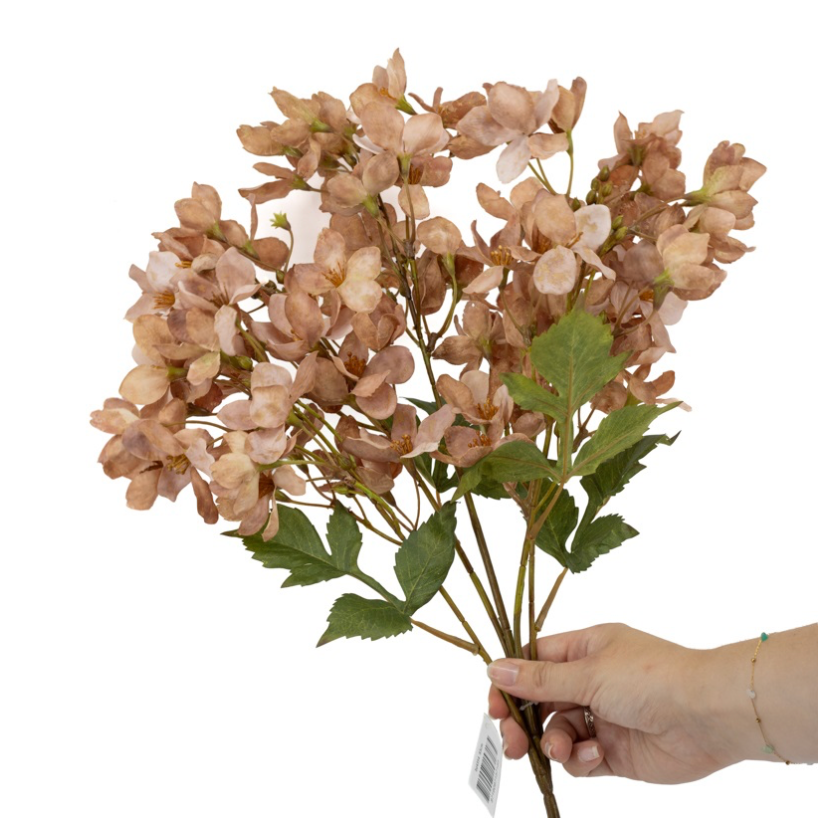 Kunstbloem Japanse krabappel 83cm taupe