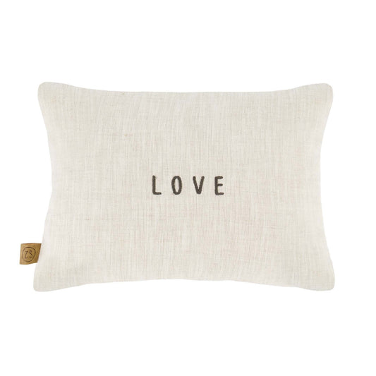 Zusss | Kussen Bloemenpatroon - love | 35x25 cm | Peper - Zout