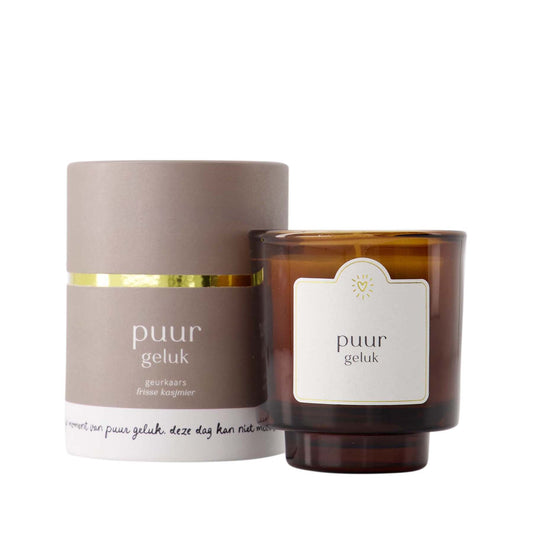 Geurkaars glas in koker | Puur geluk