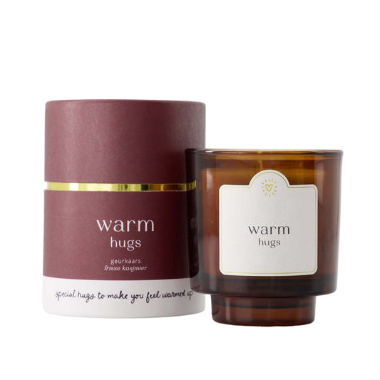 Geurkaars glas in koker | Warm hugs