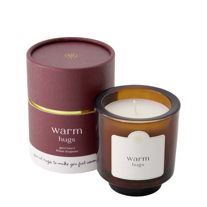 Geurkaars glas in koker | Warm hugs