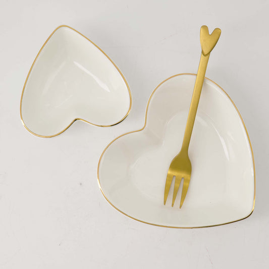 Zusss | Schaal Hartvorm | Wit - Goud