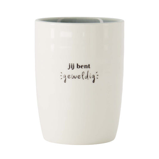 Zusss | Koffiemok Je Bent Geweldig | Wit - Zwart - Grijsblauw