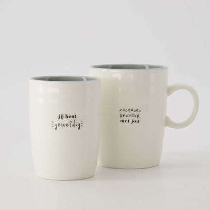 Zusss | Theemok Zo Gezellig Met Jou | Wit - Zwart - Grijsblauw