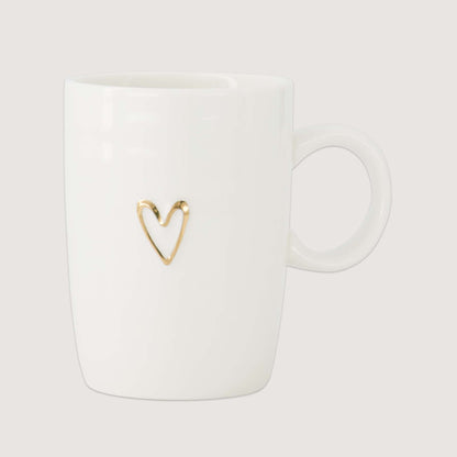 Zusss | Theemok Lijn Hartje | Wit - Goud