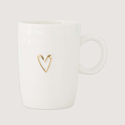 Zusss | Theemok Lijn Hartje | Wit - Goud