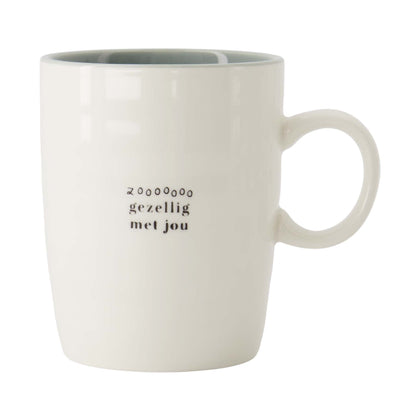 Zusss | Theemok Zo Gezellig Met Jou | Wit - Zwart - Grijsblauw