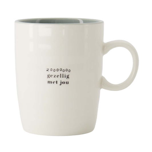 Zusss | Theemok Zo Gezellig Met Jou | Wit - Zwart - Grijsblauw