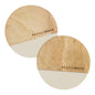 Zusss | Set van 2 onderzetters hout gezelligheid | Zand - Naturel