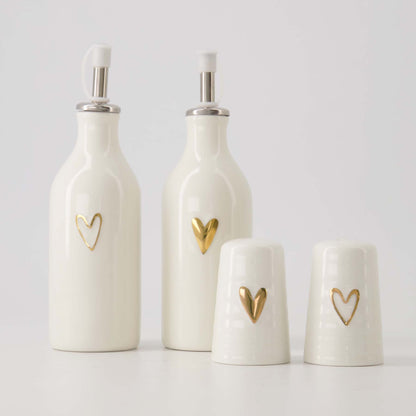 Zusss | Peper en zout stel Hartje | Wit - Goud