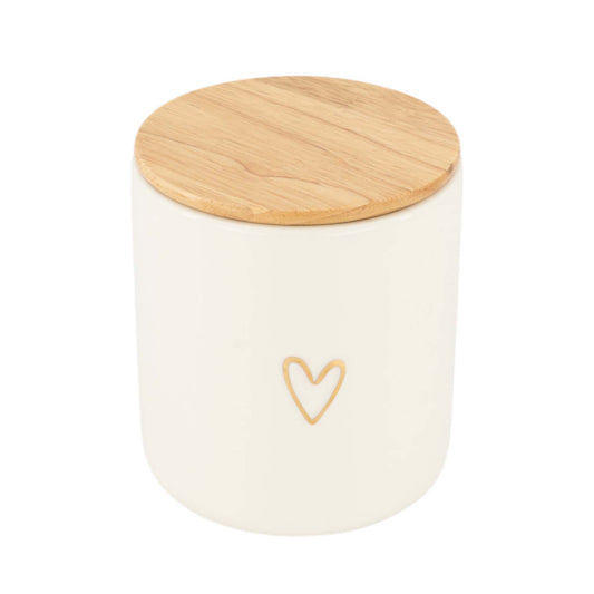 Zusss | Voorraadpot M met deksel | Open Hart | Wit - Goud