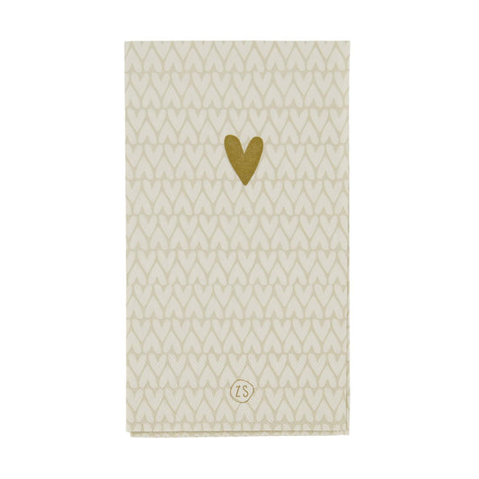 Zusss | Servetten Hartjes | 11x 20cm | Zand