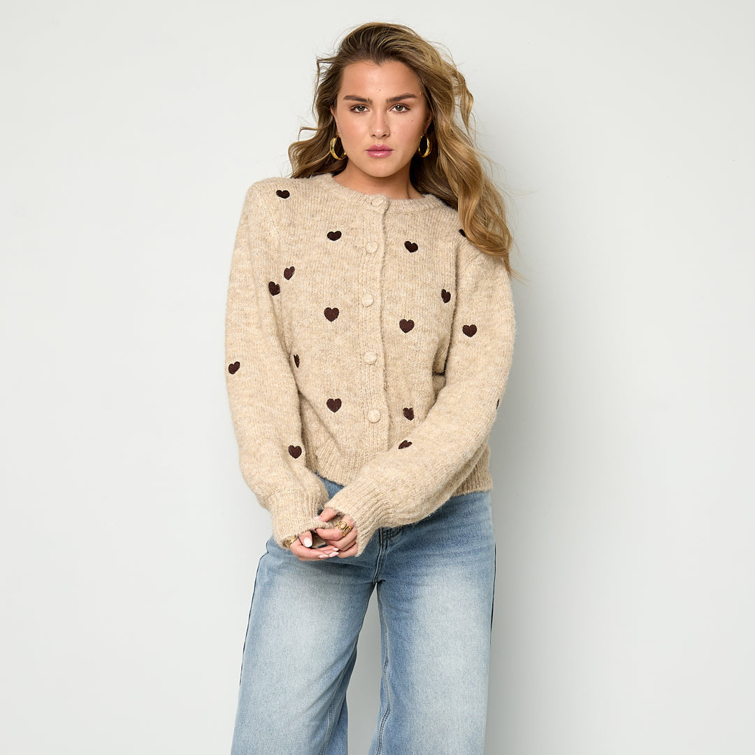 Heart Cardigan | Khaki