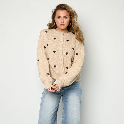 Heart Cardigan | Khaki