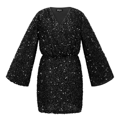 Pailletten jurk | Kendal | Zwart