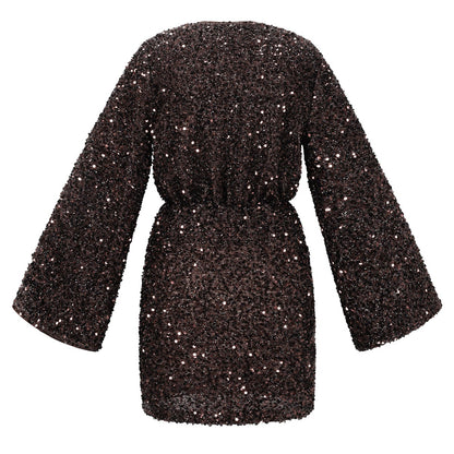 Pailletten jurk | Kendal | Bruin