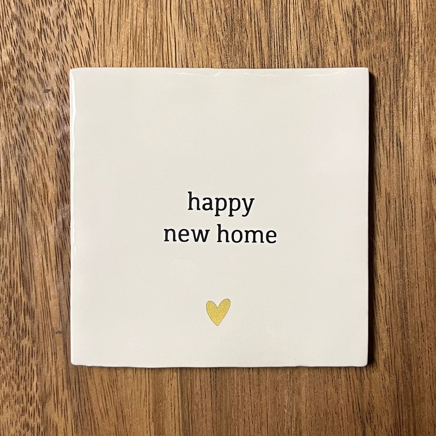 Tegeltje Happy new home | Wit