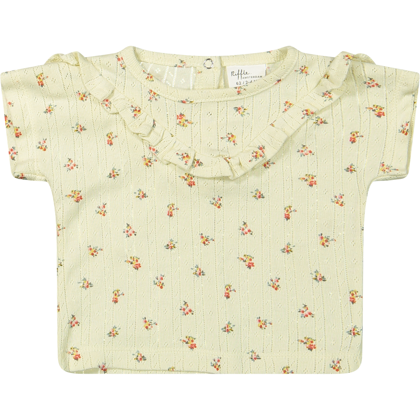Riffle Amsterdam | T-shirt Marry | Jacquard rib top | Ecru-Rose