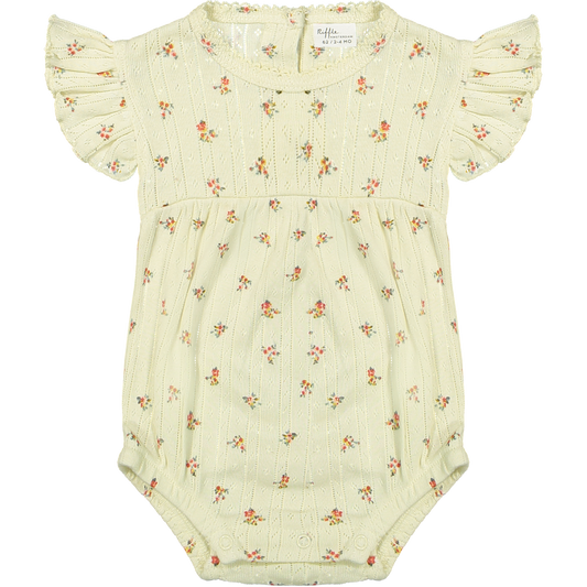 Riffle Amsterdam | Romper Lisa | Jacquard rib aop | Ecru Rose | 80 | 9-12 maanden