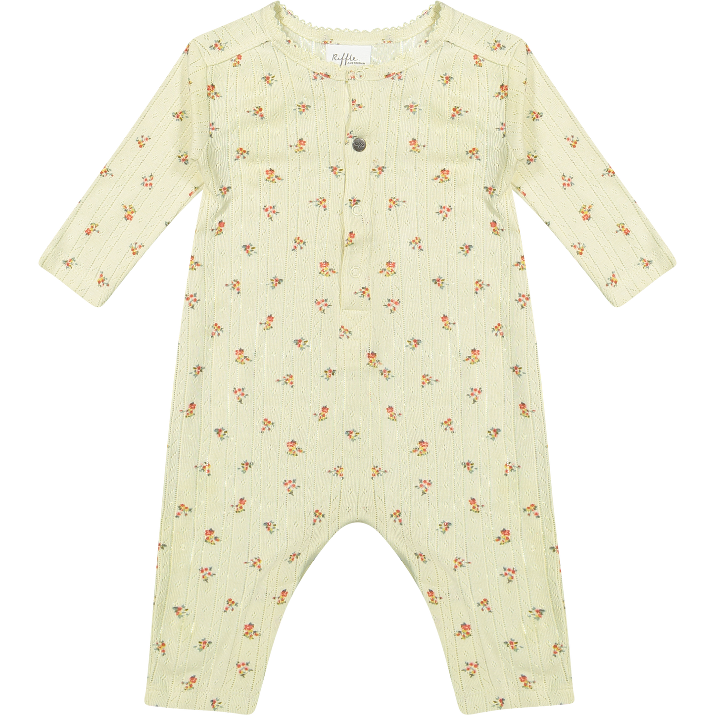 Riffle Amsterdam | Suit Sky Jacquard rib aop | Ecru Rose | 68 | 6 maanden