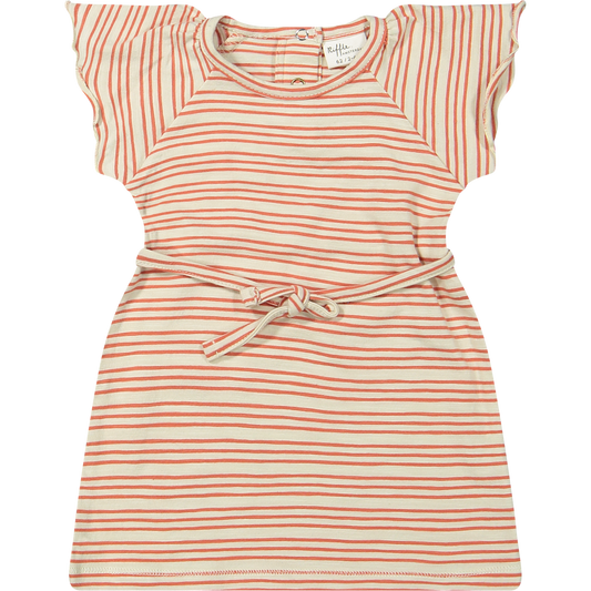 Riffle Amsterdam | Dress Amy | Slub Jersey Stripe apricot