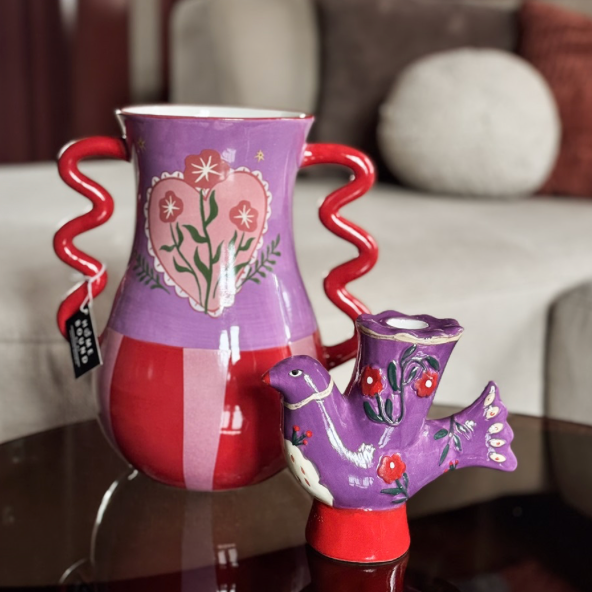 Aardewerk vaas Floral