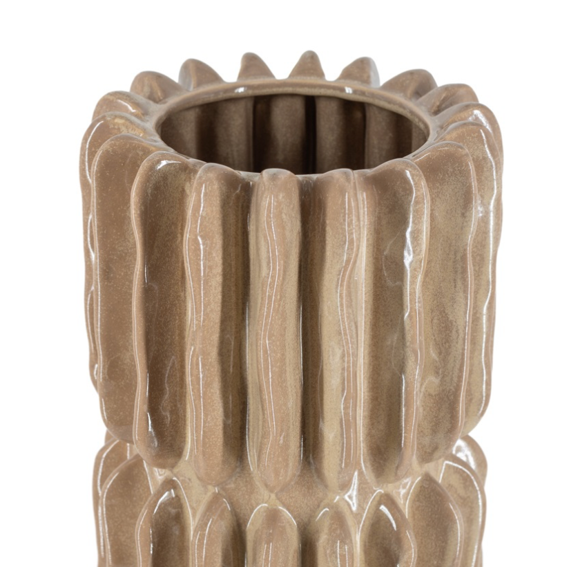 Aardewerk vaas Pillar beige