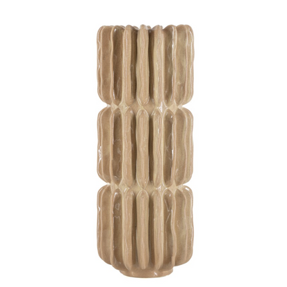Aardewerk vaas Pillar beige