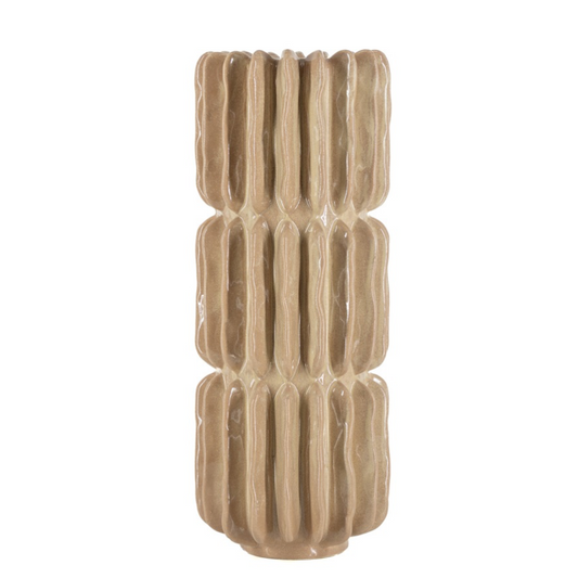 Aardewerk vaas Pillar beige