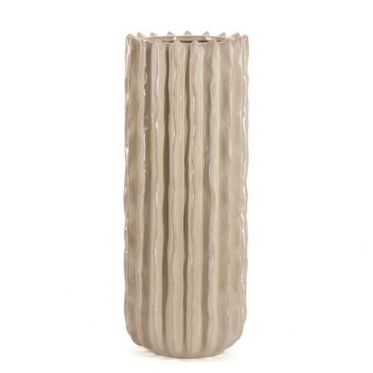 Aardewerk vaas Reed M beige