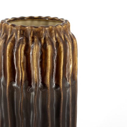 Aardewerk vaas Twist S bruin
