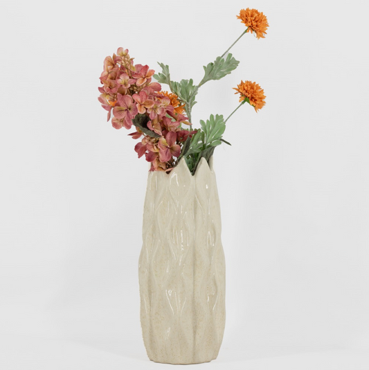 Aardewerk vaas flower Groot