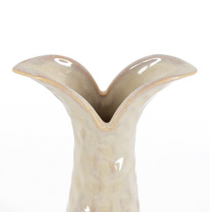Aardewerk vaas tail beige