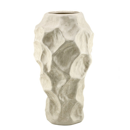 Aardewerk vaas unique beige M