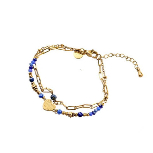 Armband Double Heart Dark blue B56318-2 