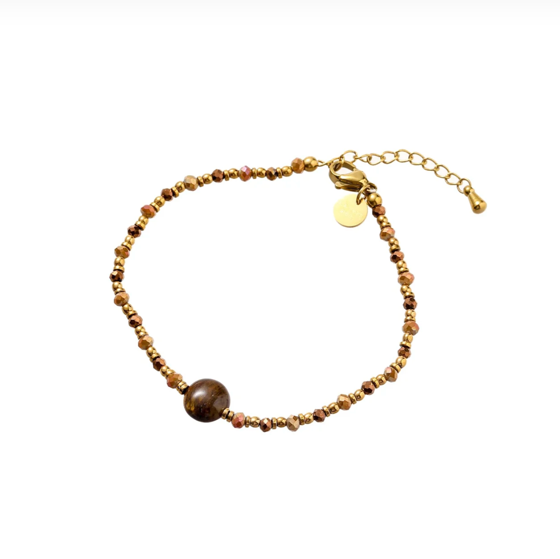 Armband Flat Stone Brown B56328-2