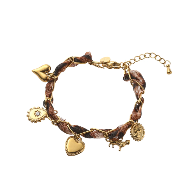 Armband Leopard Pendants B56041-2