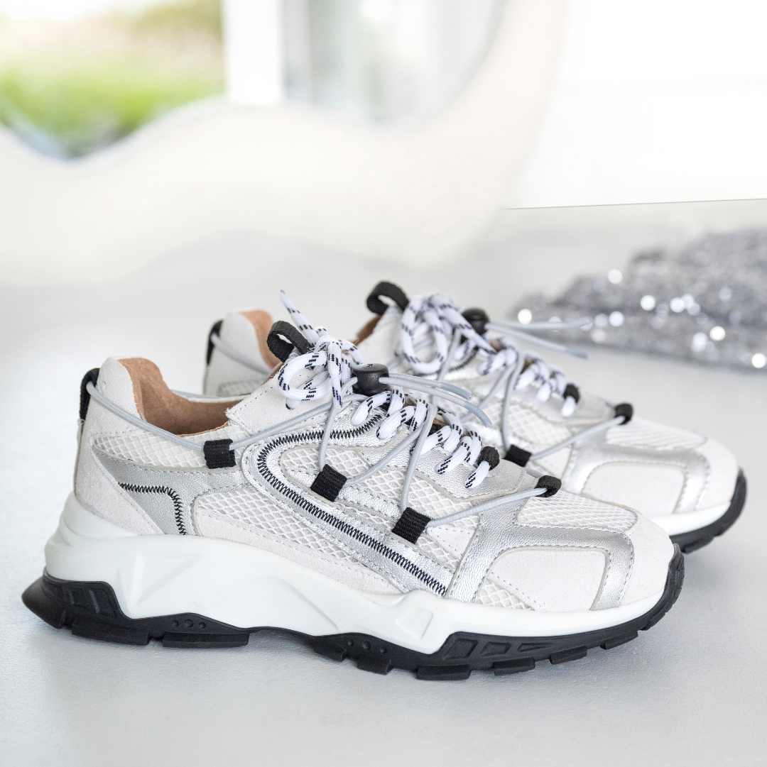 DWRS Sneaker | Isola | Leer | Grey-Silver